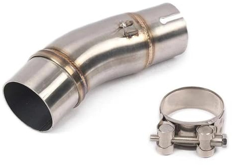 Scarico Tubo Tubo Di Scarico Centrale Per Moto Per Kawasaki Per Ninja 400 Per Z400 EX 2017-2019, Adattatore Collegamento Tubo Intermedio Motociclette Marmitta(Argento)
