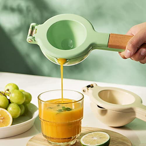 Fdit Presse-agrumes avec Manche en Bois Durable, Rainure Profonde pour la Cuisine à Domicile, Revêtement de qualité Alimentaire, Orange, Citron, Presse-agrumes Manuel pour les Réunions de Famille