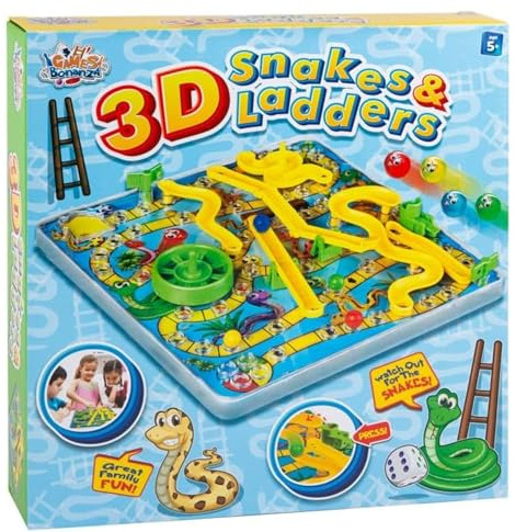 SELECT TRADER 3D Snakes and Ladders Board Game – Traditional Family Toy & Educational Snakes Card Game for Kids, Boys & Girls, Classic Children’s Toys (31.5 x 31.5 x 5.5 cm)