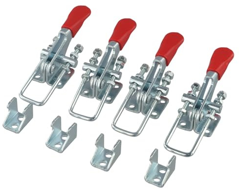 Knebelklemme GH-40323, 163,3 kg Tragkraft, Verriegelungsart Handwerkzeug für Blechhaltung, Schweißen und Montage, 4-teiliges Set