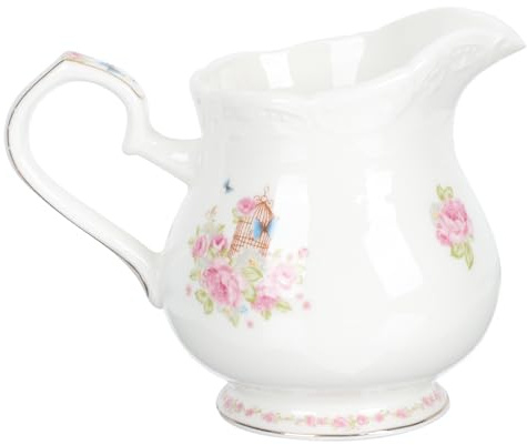 OSALADI Pichet en Céramique pour Crème et Lait Bec Verseur, Petite Bouilloire à Lait 180 Ml, Usage la Cuisine et Café