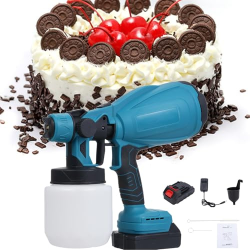 simprueH Electric Cake Modeling Sprayer, Cordless Airbrush Compressor, All Copper Nozzle, Large Capacity Spray Pot, Comfortable Non-Slip Handle (A1)
