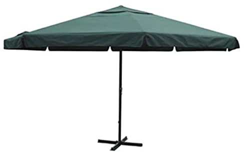 Yisssmeng Sonnenschirm Grün 500 cm Aluminium Standmarkise mit Kurbel wetterfest & UV-beständig für Terrasse Garten Balkon