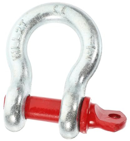 HEATSHAKING Grillete Galvanizado de Anclaje Tipo Perno 1/2 2 Toneladas, Grillete de Alta Resistencia para Elevación Industrial, Herramienta de Carga Segura y Antióxido para Uso Náutico