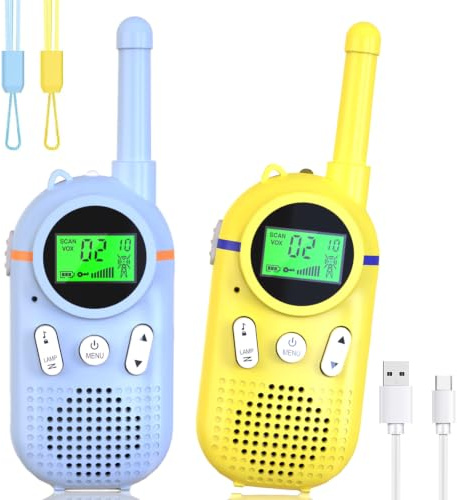 Walkie Talkie Niños Recargable Set de 2, 3KM Largo Alcance Walky Talky