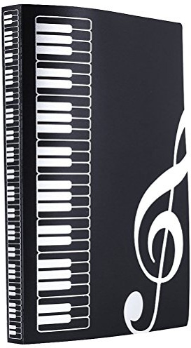 ULTNICE Musik Datei Ordner Organizer Papier Dokumente 40 Blatthalter (schwarz)