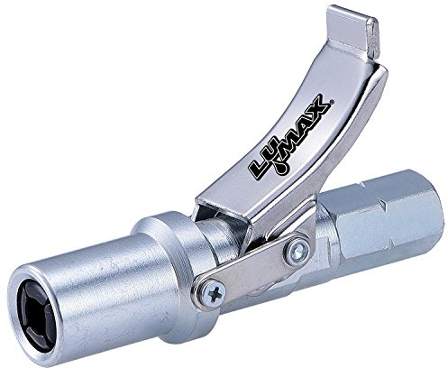 LUMAX LX-1403 Silver Heavy-Duty Quick Release Grease Coupler, 1/8 NPT, 1 Pack. Integrated Non-Return Valve enables Unit to be Disconnected Easily at pressures up to 15,000 PSI.