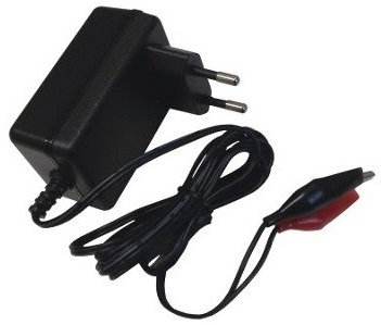 Caricabatteria automatico per batterie al piombo 12V 2A 2000mA AGM GEL VRLA con led indicatore di carica uscita con pinze a coccodrillo con protezione cortocircuito per bici auto moto giocattoli