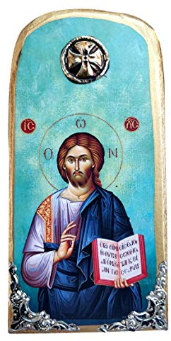 OP10 Holzikone von Jesus Christus