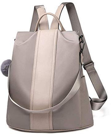 LOSMILE Zaino Donna Borse a zainetto Borse a spalla in Nylon Zaino alla moda con tracolla Casuale Daypack Borse a mano Backpack Daypack per Scuola Viaggio lavoro (cachi-grande)
