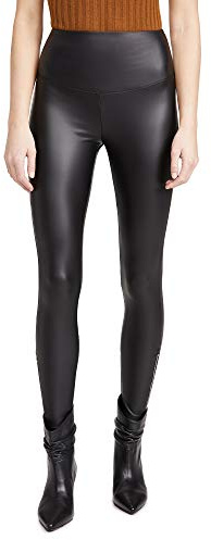 Yummie womens Faux Leather Shaping Legging Hosiery, Black, Large US