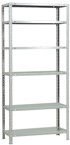 SimonRack Schwerlastregal, Lagerregal, 200x90x40 Metallregal, Kellerregal, Biegestelle 100 kg, 6 Fachböden, Weiss - Comfort | 6 Höhen, Metallablage, Biegepunkt 100 kg, Korrosionsschutzlackierung, Montage mit Schrauben, Weiss