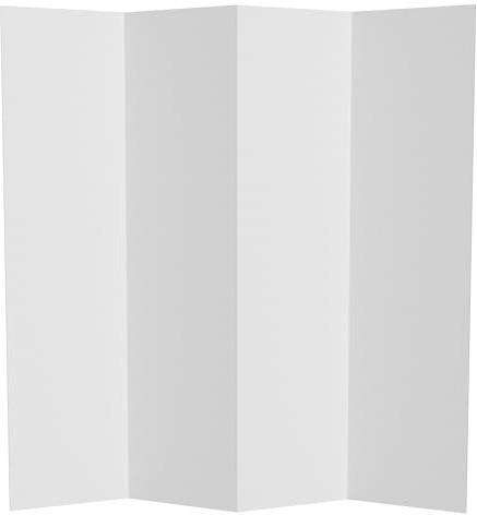 6 ft. Tall White Temporary Cardboard Folding Screen - 4 Panel