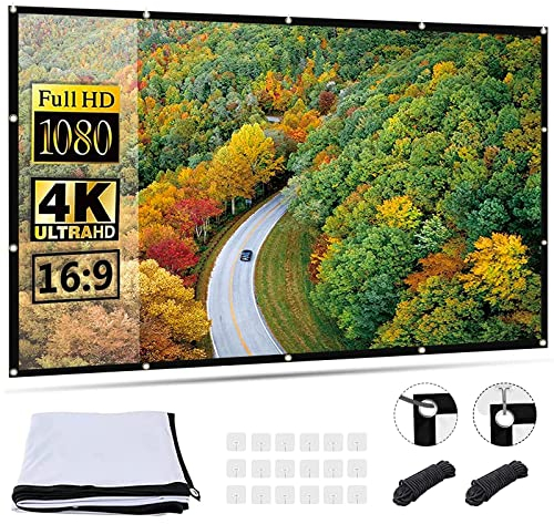 OWill Telo Proiettore 100 Pollici,16: 9 HD Pieghevole Schermo Proiettore,Anti Rughe Portatile Lavabile,Doppia Faccia Telo per Proiettore per l'interno del cinema dell'Home Theater Campeggio