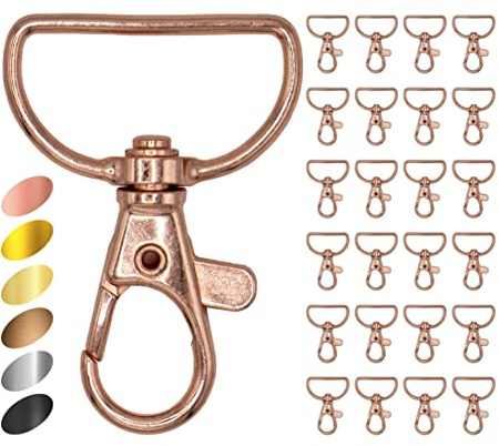 EkoDeko Schlüsselanhänger Karabiner Karabinerhaken – 25er & 50er Pack Robuste Metall-Haken für DIY-Projekte, Schlüsselketten und Taschenzubehör Makramee Zubehör