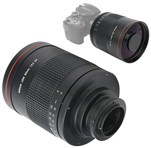 VBESTLIFE 900mm F8.0 Telephoto Mirror Lens with Adapter Ring for AI Mount SLR Camera, for Shooting Birds and Wild Animals