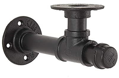 Gfamous Vintage Industrial Rohr Regalhalter, DIY Rohrregalhalterung mit 8 Schrauben, Eisen Rohr Regalhalter mit Rostschutz, Rohrregalhalterung für Lernräume, Gärten, Küchen (Matt Schwarz)