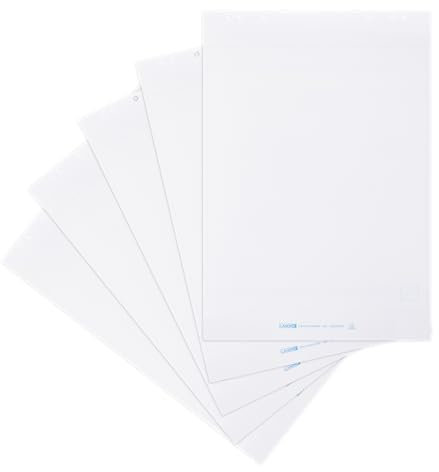 Landré Flipchart-Papier recycling, blanko, mit 20 Blatt je Block, 6 fach Lochung, 5 Stück