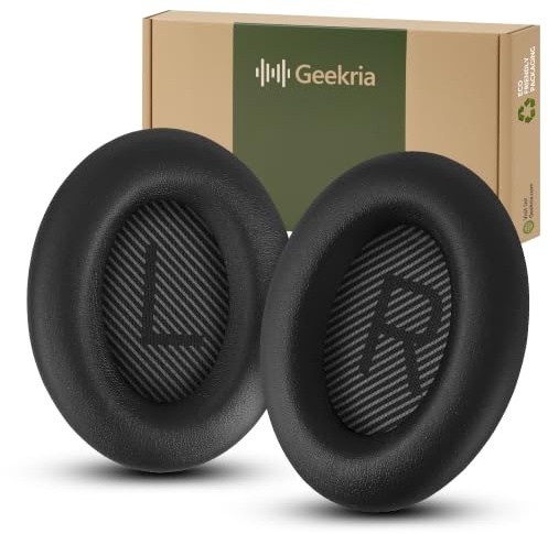 Geekria Elite Sheepskin Ear Pads for Bose New QuietComfort, QC 45/ 35II/ 35 II Gaming/ 35/25/ 15/ SE, AE 2/2i/2w, SoundTrue, SoundLink AE2 Headphones, with Video Guide (Black)