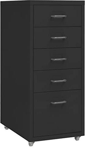 vidaXL Hurts svart 28x41x69 cm metall, dokumentskåp, kontorsskåp, skrivbordsskåp, arkivskåp, kontorsskåp på hjul