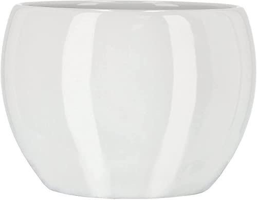 KOTARBAU® Pot en céramique pour fleurs et plantes (diamètre 100 mm, blanc)