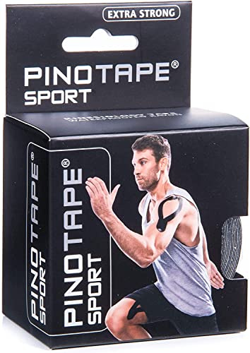 PINOTAPE Sport Kinesiologisches Tape 5 cm x 5 m Schwarz 2er Pack