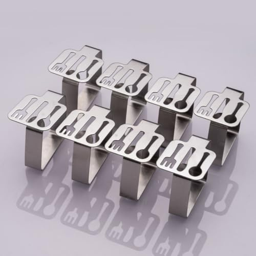 laro 8-192 Stück Premium Qualität Tischtuchklammern Edelstahl, Tischdeckenklammer Tischabdeckungsklemmen Tischdeckenhalter Clips Tischtuch Clips - Silber