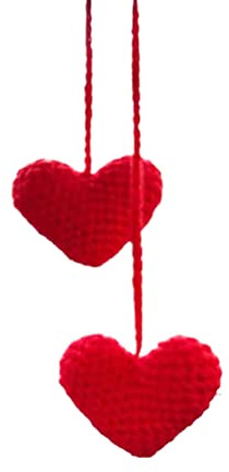 Surakey Car Interior Rear View Mirror Hanging Accessories Cute Crochet Hanging Plant Knitted Plant Bluebells Flowers Love Heart Car Mirror Hanger Rearview Pendant Decoration, Type 12