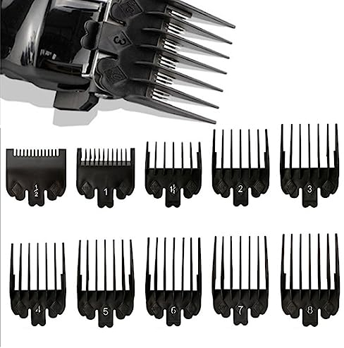 AAED 10 Piezas Peines Maquina Cortar Pelo,Peines Guía De Para Cortapelos Y Afeitadoras Corporales,Recortadora Recambios Peine,Maquina Cortar Pelo Y Cortapelos Barba Faciales Accesorios,Kit Cortapelo