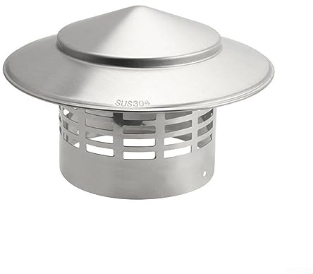 Oniissy STAINLESS STEEL FABRICATION CHIMNEY CAP,RAIN CAP,CHIMNEY COWL EXTERIOR WALL FRESH AIR OUTLET ROOF PIPE EXHAUST HOOD TO FIT 4.3''/110MM FLUE PIPE/STOVE PIPE