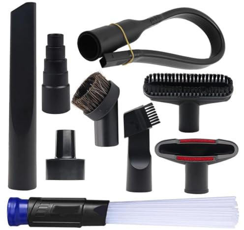 Povxlum Household Vacuum Cleaner Attachments Accessories - 2 1/2 inch to 1 1/4 inch Vacuum Hose Adapter, Flexible Crevice Tool