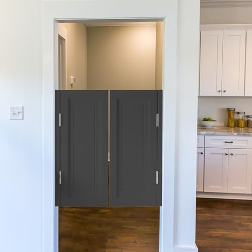 Schwingtür Saloontüren Schwarze Saloon-Café-Schwingtüren | Innentür | Halbhohe Zauntür, Doppelte Cowboytür aus Holz mit 4 Scharnieren, 90cm Hoch, Anpassbar ( Size : W 140cm x H 90cm (W 55 1/8 x H 35