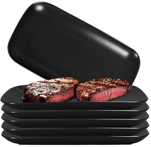 MEYAGOT 6 Piezas Platos Rectangulares, Platos De Aperitivo Snack, Plato Mezze Rectangular, Aperitivos, Aperitivos, Postres, Mezze, Platos Rectangulares, Platos De Sushi, Platos Para Servir