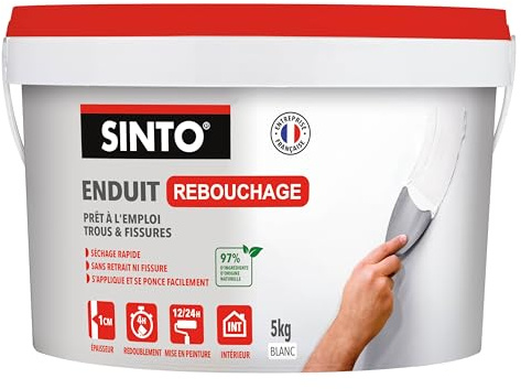 SINTO Hole and Crack Filler 5 kg | 97% natural ingredients, fast drying, zero shrinkage or cracking, indoor use, professional grade