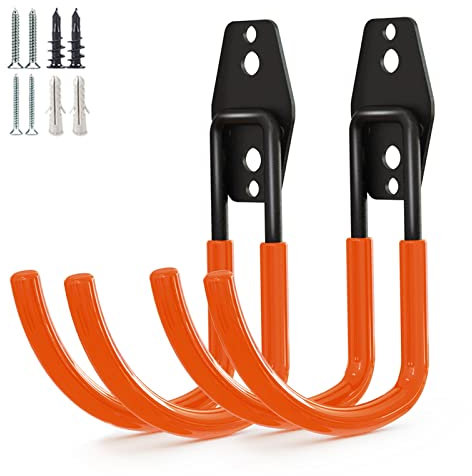 PYBTOOL Robusto gancio multiuso per la conservazione del garage, gancio per tubo da giardino, gancio per montaggio a parete in acciaio, organizer per attrezzi da garage e da giardino