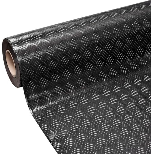 Tapis en caoutchouc pour tapis de sol denté en tôle antidérapant isolant noir 140 x 200 cm