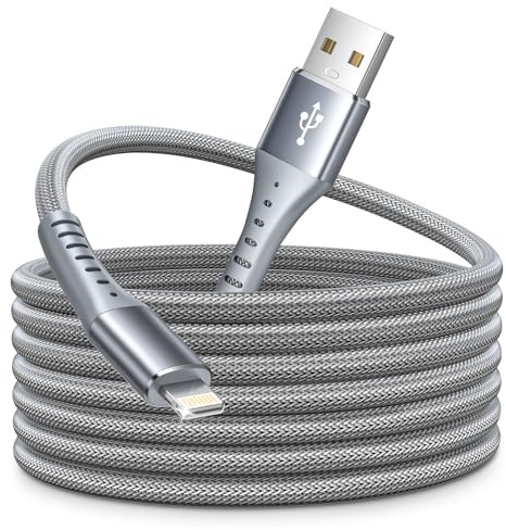 XUDUO Cavo iPhone, 3 Metri Cavo Lightning Certificato MFi Cavo Ricarica Lungo Rapida Cavetto iPhone Filo Caricatore per iphone 14 13 12 11 Pro Max XS XR X 8 7plus 6 5 SE iPad