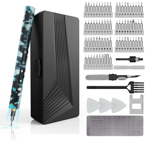 Mini Cacciavite Elettrico, Set di Cacciaviti Elettrici di Magnetiche con Luci LED, Ricarica USB, Kit di Riparazione, Set Cacciaviti Precisione per Telefoni, Orologi, PC