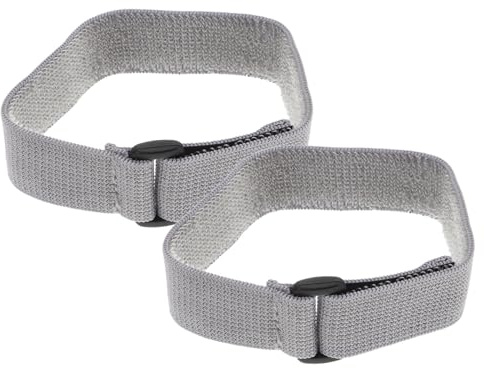 BELLIFFY 2 Pcs Hook and Loop Cable Straps with Adjustable Buckle, Nylon Rubber Stretchable Ties for Cord Management, Reusable Fastening Bands for Home and Office