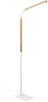 Licht-Erlebnisse LED Stehleuchte Metall Holz Weiß Natur Wohnzimmer Büro 169,5 cm 11 W 1400 lm 3000 K warmweiß schwenkbar dimmbare Stehlampe Skandinavisch ZALTTER
