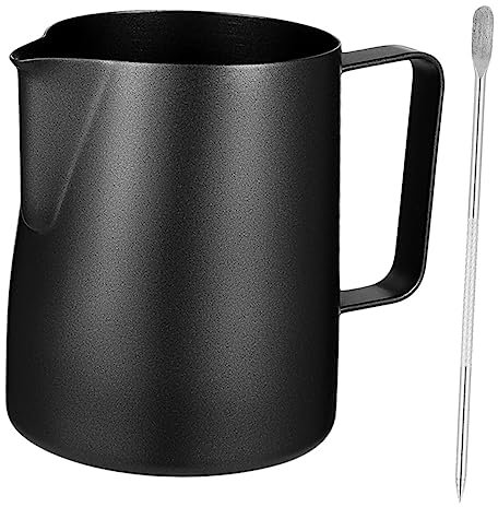 Veemoon Set 2 Pezzi Brocche Per Schiumare Latte in Acciaio Inossidabile 304 Da 600 Ml Con Penna Per Latte Art, Tazze Misurino Lisce Per Caffè, Adatte a Casa, Bar e Ristoranti