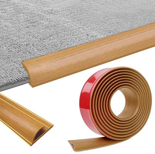 Selbstklebende Randleiste für Teppiche, 3m PVC Übergangsleiste Boden, Übergangsleiste von Teppich zu Holzboden, Übergangsprofil Selbstklebend für Fußmatte, Teppich