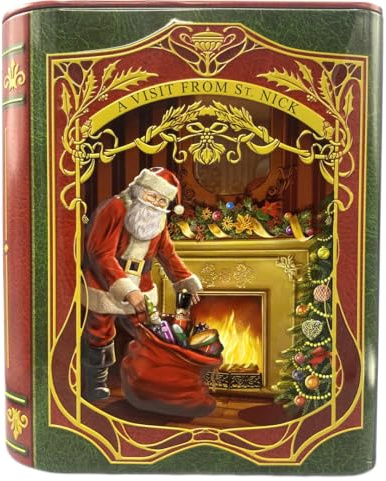 Home of Christmas Scatola, scatola natalizia, biscottiera, scatola per la conservazione, scatola per biscotti, scatola di latta. Conservazione per biscotti e pan di zenzero (libro natalizio 1,75 l