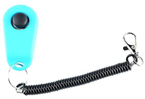 TOPINCN Puppando Clicker con Cachorro con Gancho de Acero Inoxidable y Orificio Trasero para un Fácil Transporte y una Larga Vida útil (Cielo Azul)