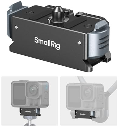 SMALLRIG Magnetic Quick Release Mount for GoPro Hero 13, Aluminum Adapter with 1/4-20 Screw and Dual-Claws Interface, Base Compatible with Neck Mounts, Selfie Sticks, Magic Arms - 5437