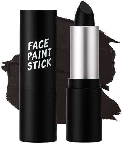 Black Face Paint Stick Cream – Blendable Face Paint Stick for Full Coverage, Green Body Paint Makeup for Halloween Cosplay SFX, Long-Lasting, Easy Application & Smooth Finish