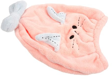 Gogogmee Kinder Haartrockentuch aus Korallenfleece und Bequem Leichte Trockenmütze in Rosa für Mädchen zum Reisen und Alltag