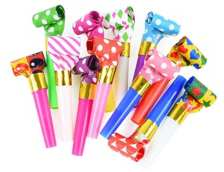 100 pezzi di fischietti for feste, bomboniere compleanno, riempitivi for allegria, matrimoni, Natale, rumorosi Per Feste Natale