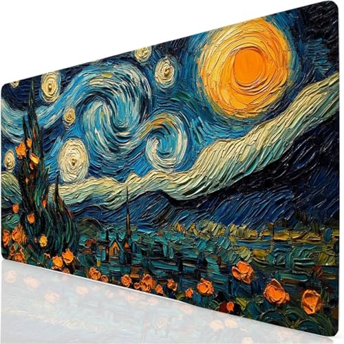 Abstracto Alfombrilla Ratón XXL 1500x800x3mm Mouse Pad Grande Gaming Ciudad Alfombrilla Escritorio, Precisión y Velocidad en Juegos, Antideslizante Mousepad para Ratón y Teclado, Jugadores YG-428