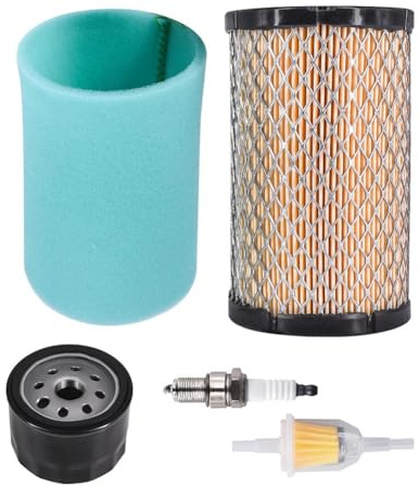 Lawnoval Kit de changement d'huile de filtre à air 5 pièces pour tondeuse à gazon avec filtre, préfiltre, filtre à huile et filtre à carburant